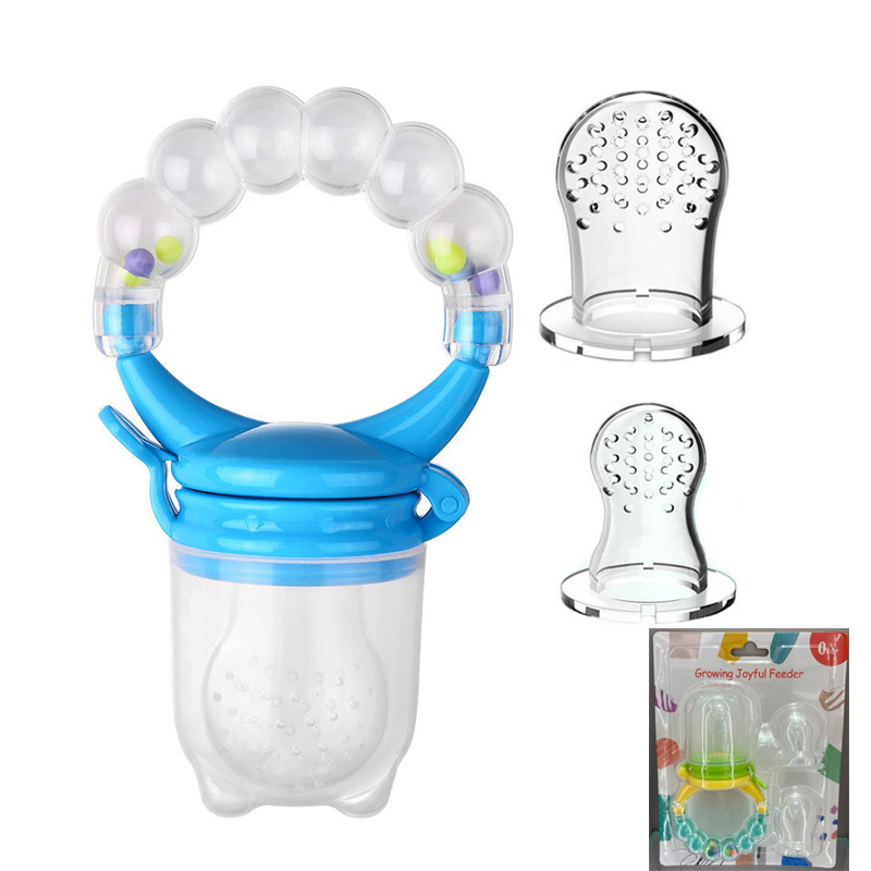 英文卡装 婴儿响铃果蔬乐 大中小网袋套装 水果辅食咬咬乐 硅胶网