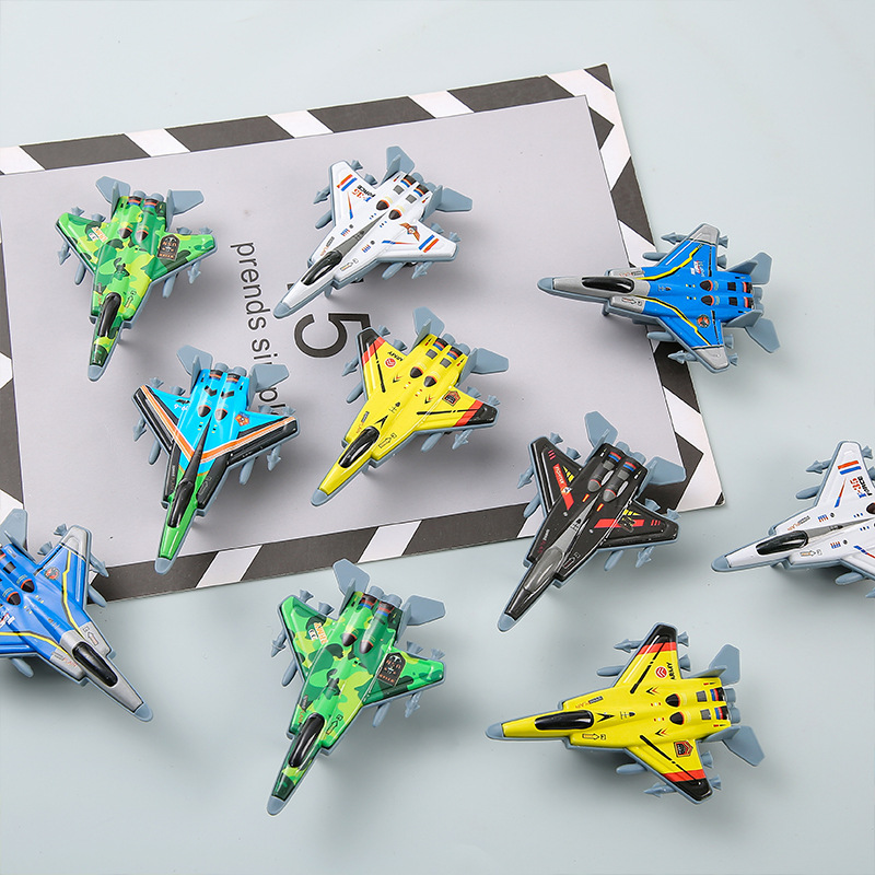 Iron sheet resilience fighter jet model toy, alloy aircraft, arcade claw machine, small toy, student gift Specification image