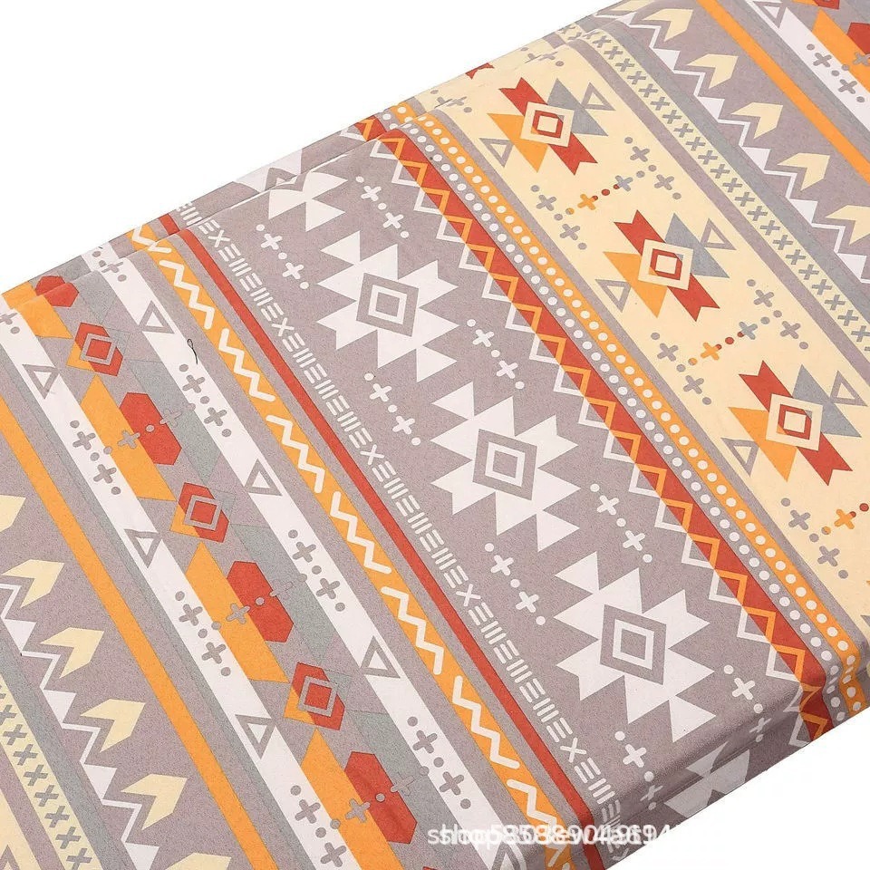 户外露营自动充气垫麂皮绒印花双人海绵垫户外便携可折叠防潮垫