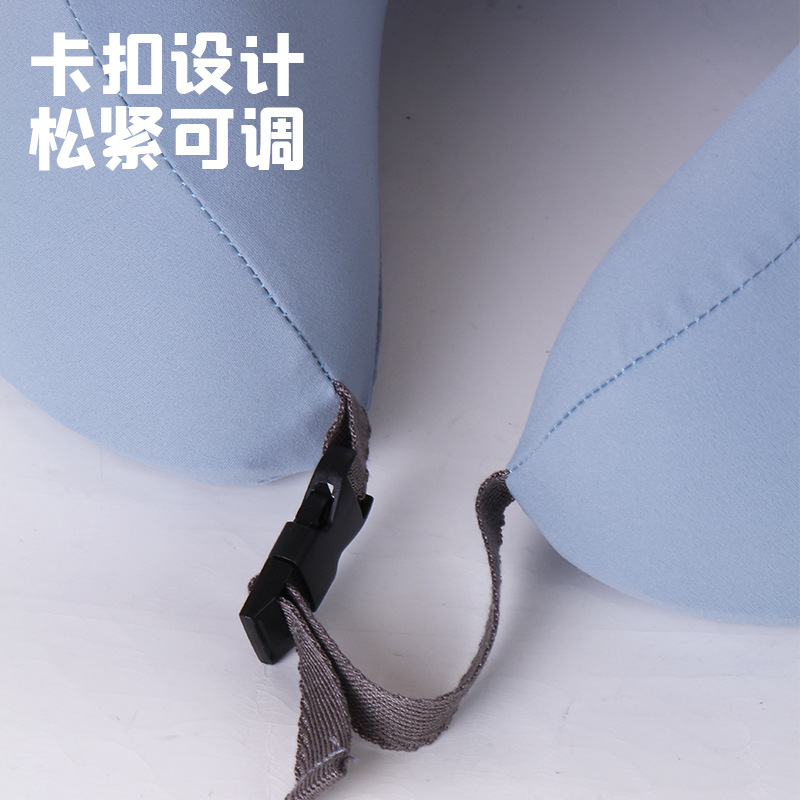 Simple business solid color memory foam U-shaped pillow, Kanglewu camel hump frosted fabric travel office neck pillow wholesale details Picture