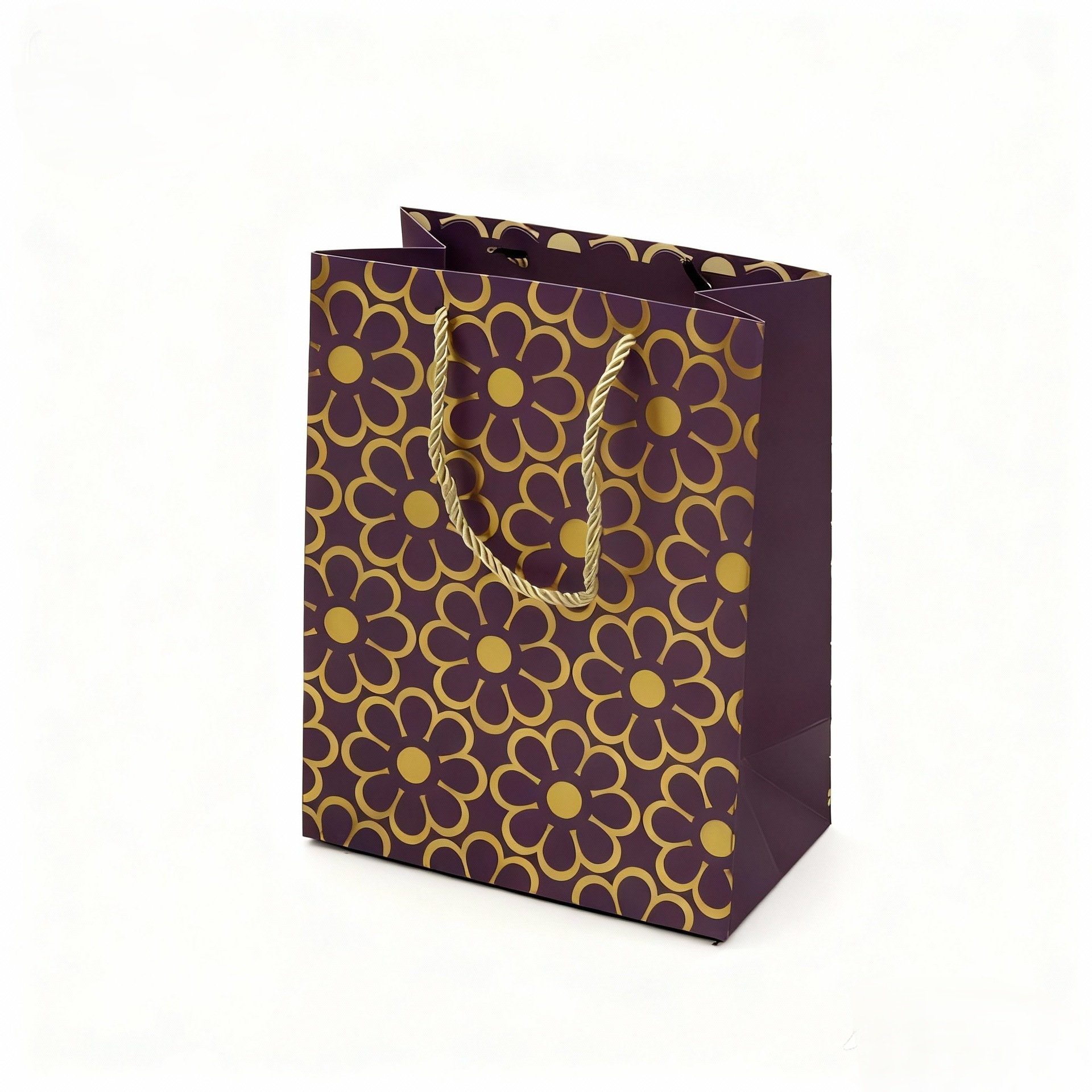 Light luxury gilded pattern gift bag set, retro geometric pattern hand-held paper bag, festival packaging, high-end gift box, gift bag paper bag details Picture