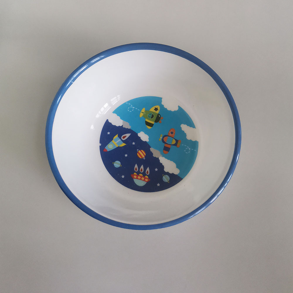 Melamine tableware, melamine plastic bowl, children's cartoon small bowl, rice bowl with edge, 8813 yuan small bowl, edge line bowl details Picture