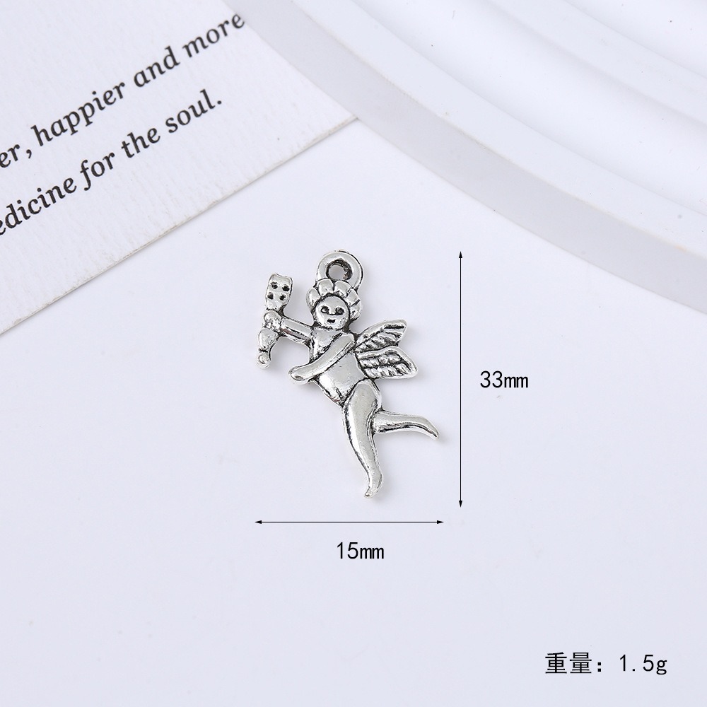Wholesale of new DIY heart-shaped angel pendants, keychains, necklaces, car decoration accessories details Picture