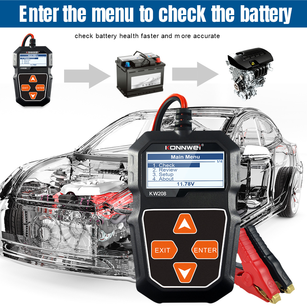 KW208 battery analyzer battery tester for Automobiles and Motorcycles Application Scenario