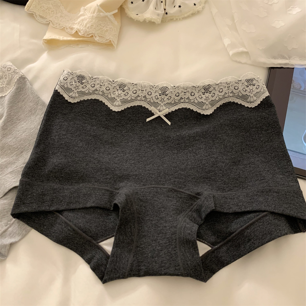 纯欲芭蕾风可爱甜美性感纯棉少女中腰包臀内裤抑菌加长裆三角裤女士内衣详情5