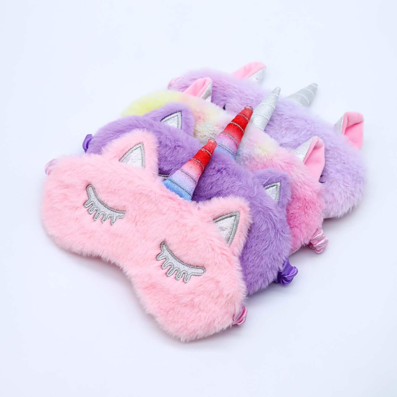 Plush eye mask, unicorn blackout eye mask, cartoon eye mask, nap eye mask, travel eye mask, portable deep sleep details Picture