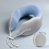 Cool sensation Black technology U-shaped pillow, cervical support and neck protection pillow, travel pillow, portable airplane sleeping wonder, ergonomic Specification image
