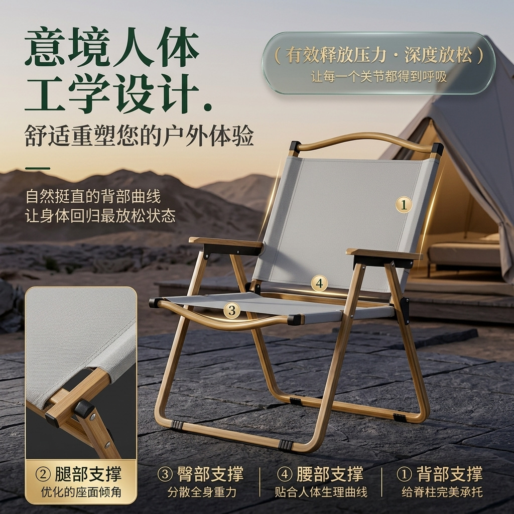 Kmet silla plegable pesca casual silla portátil mesa de picnic al aire libre taburete de acero al carbono ultraligero silla de camping Specification image