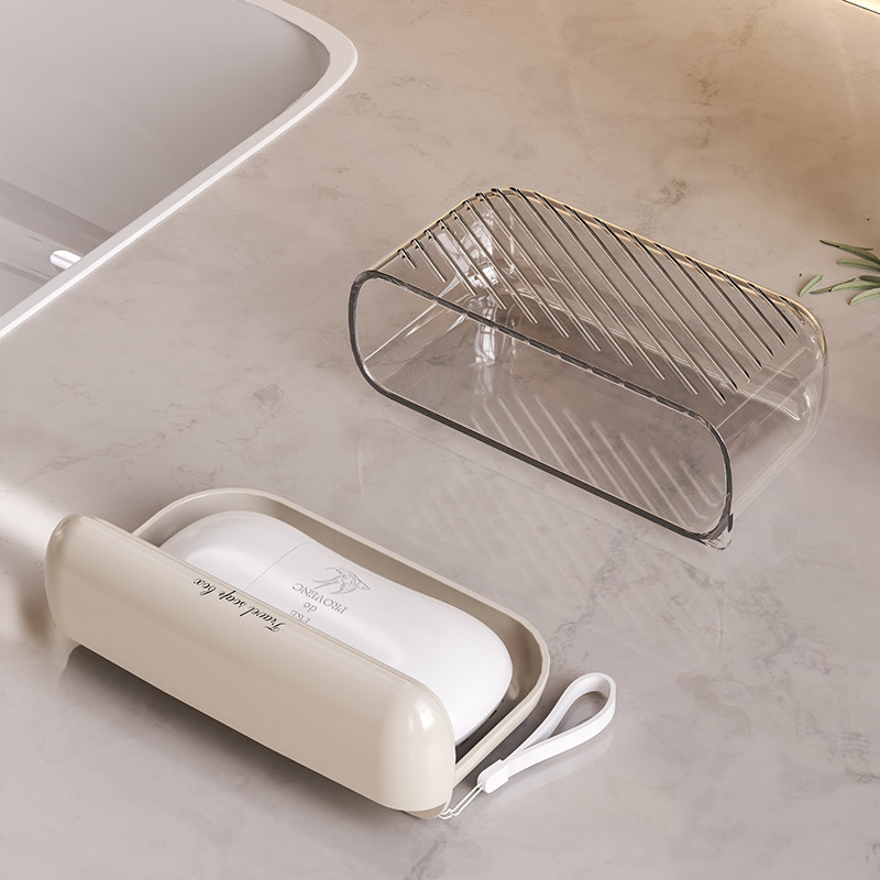 Travel Portable Soap Box, High-End Light Luxury Sealed Lid Draining Mini Soap Storage Box details Picture