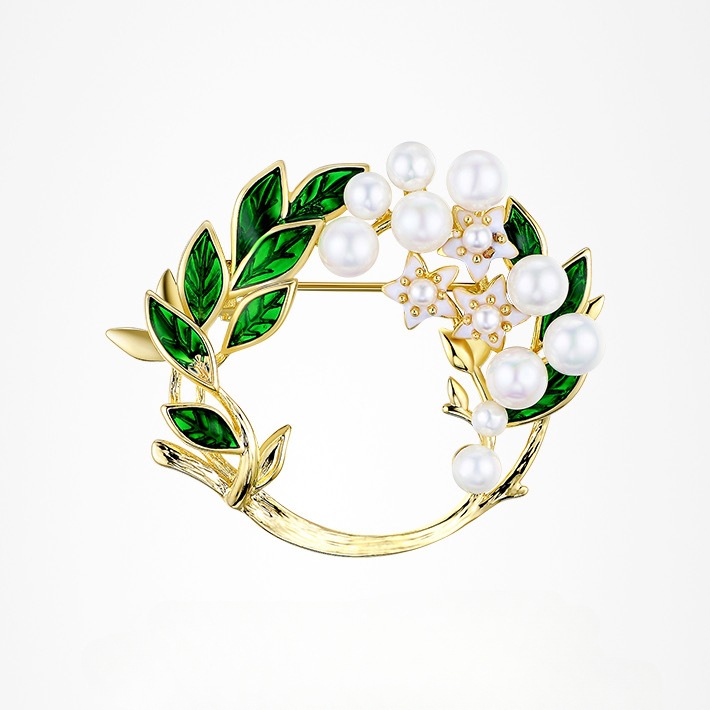 A new handcrafted oil drip gardenia brooch from Douyin in Japan and South Korea, a fashionable brooch for women, and a high-end and elegant spring and autumn accessory Item Picture