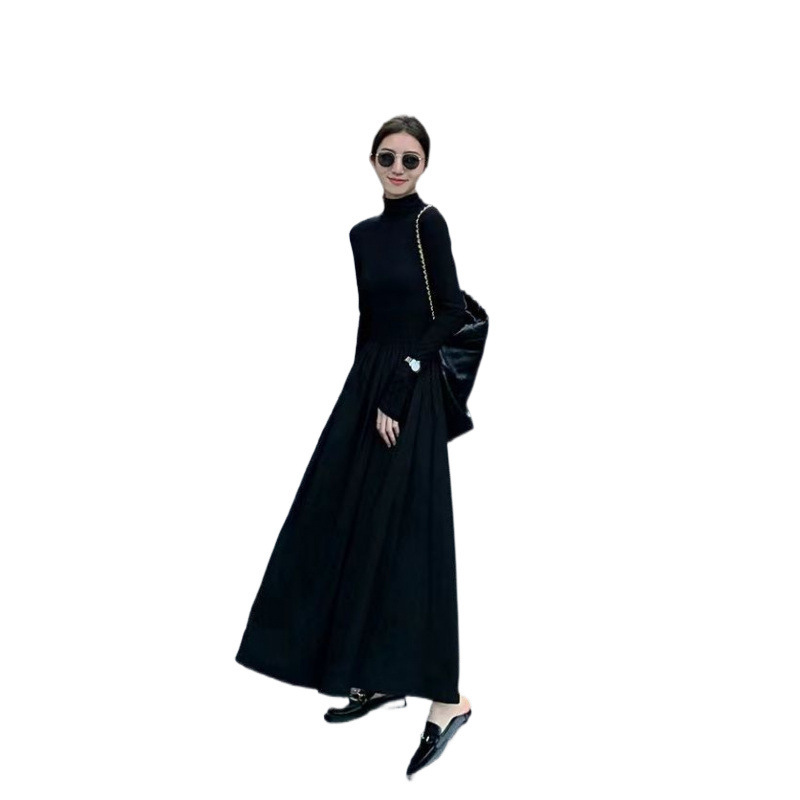 This high-end Hepburn stylish dress is a new Korean style for women in the autumn of 2024. It looks slimming with a knee-length base layer and a long skirt underneath Item Picture