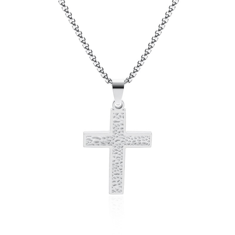 European and American titanium steel cross-shaped pendant, unique punk retro trend men's and women's stainless steel cross-shaped pendant Item Picture