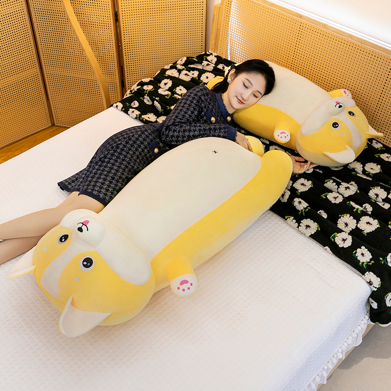 Cross-border cute long cartoon Corgi plush toy pillow, soft and adorable peach-bottomed girl bed companion doll gift Application Scenario