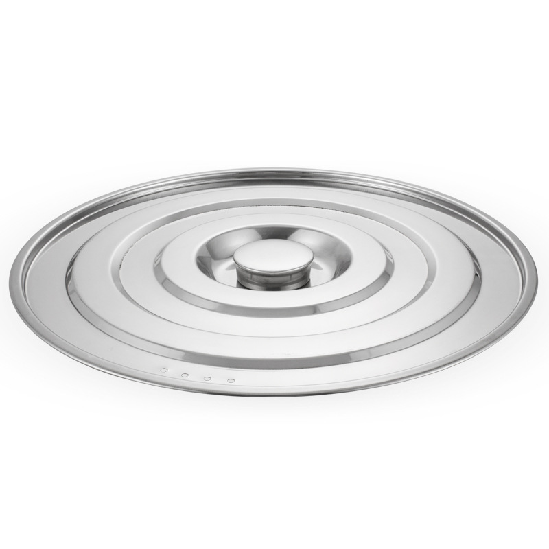 2.5厚韩式不锈钢汤锅 商用无磁大容量蒸煮锅双耳弧形矮桶汤桶批发白底实物图