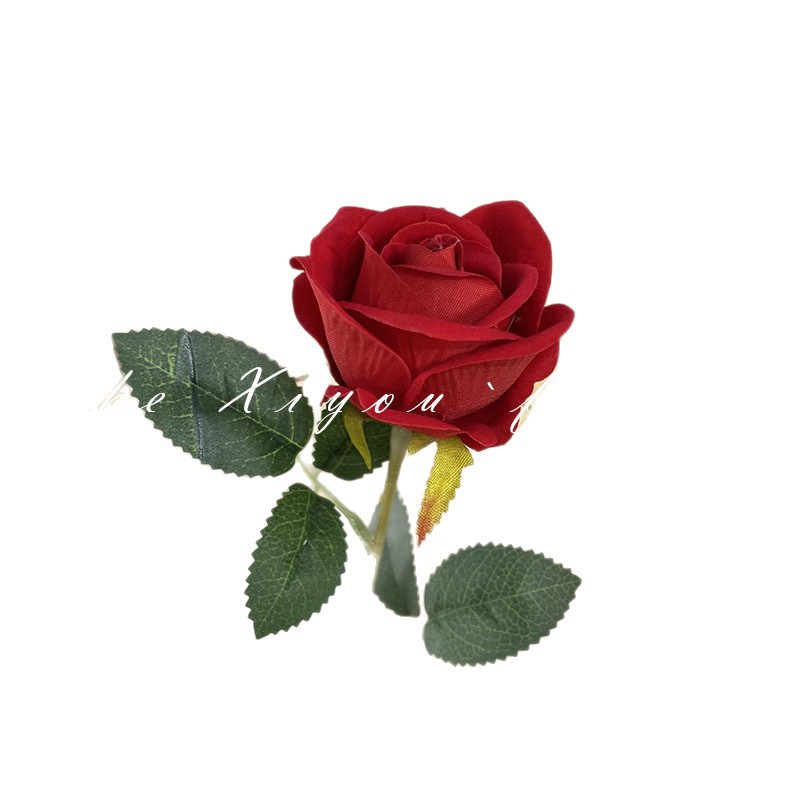 Single-branch velvet rose waterfall, romantic shopping mall park, popular check-in and photo backdrop, wedding arch, photography props Item Picture