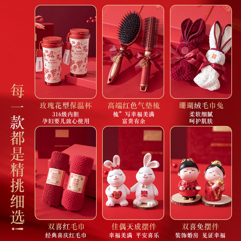 A high-end and practical thermos cup gift box for newlyweds and friends. An engagement gift for best friends as a souvenir Specification drawing