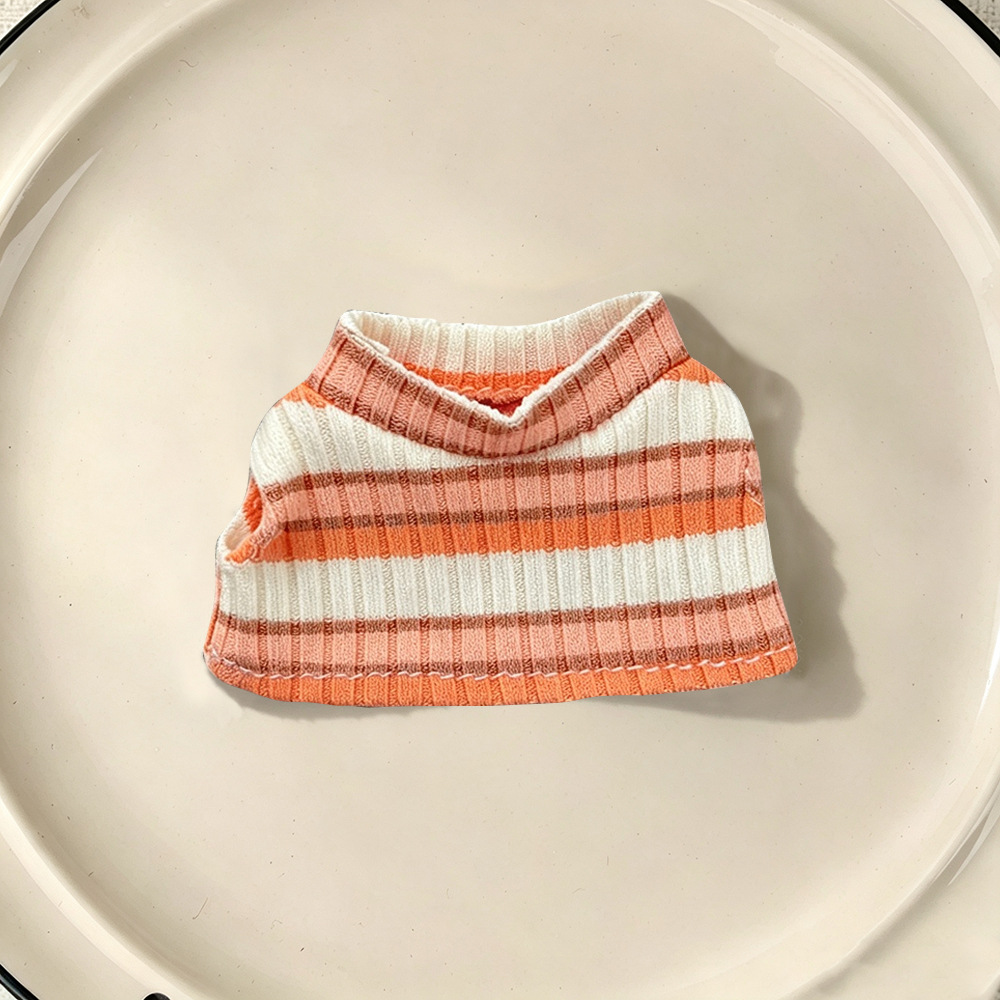 Pink striped plush Barbie doll with black hair and pink bow handmade baby clothes toy gift box Application Scenario
