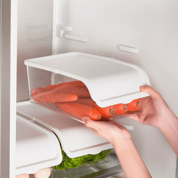 Transparent refrigerator storage box, kitchen covered storage box, egg food preservation box, tea set and tea cup dust-proof storage box Specification image