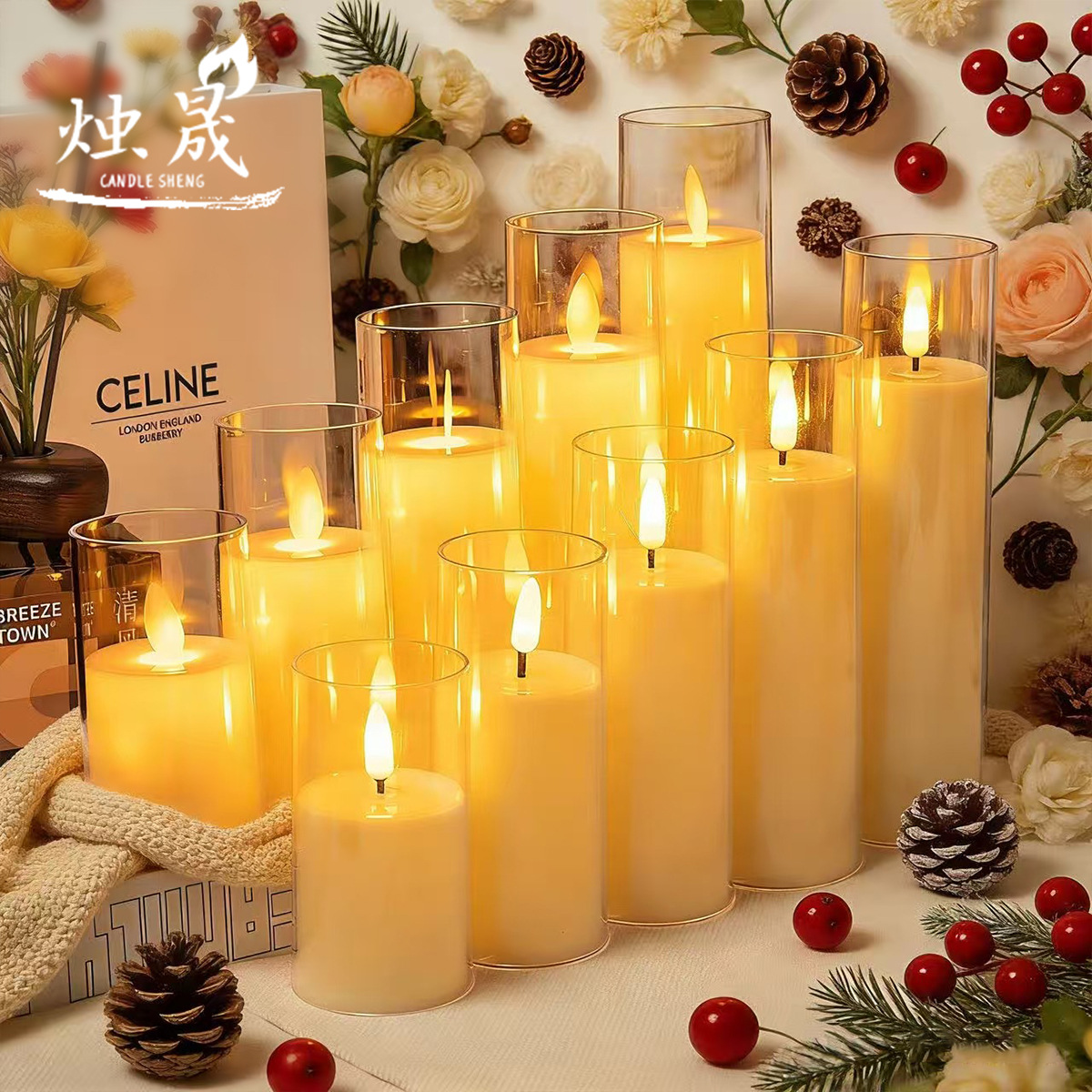 电子蜡烛 led电子蜡烛灯遥控仿真蜡烛杯生日创意婚庆摇摆蜡烛道具