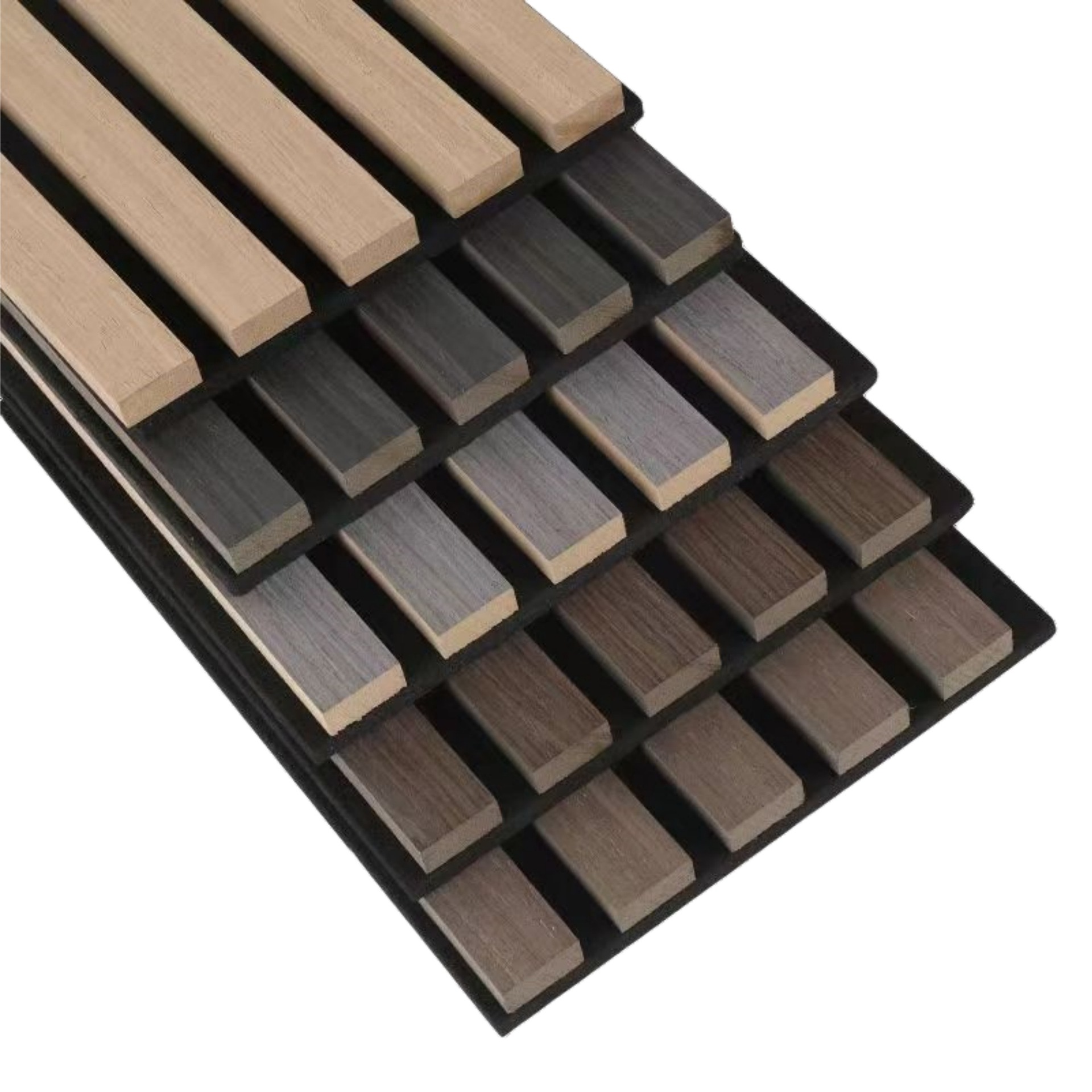 格栅吸音板隔音板神器木条墙体录音棚卧室家用墙面装饰超强消音棉白底实物图