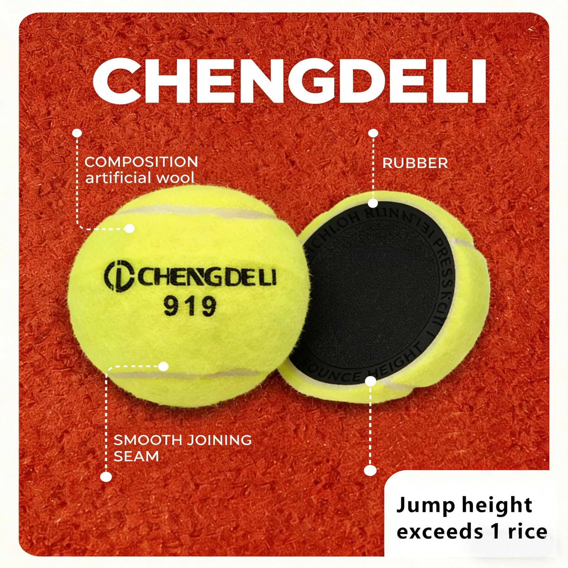 Tournament model 3 / bucket cage tennis balls High elasticity and durability Tennis Sports 919 Chengdeli Tennis details Picture