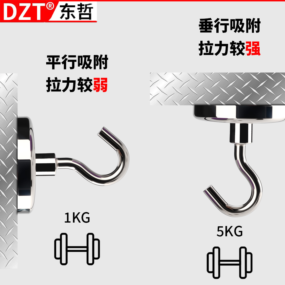 The manufacturer supplies neodymium iron boron strong magnetic hooks, traceless household nickel-plated and oxidized door rear hook magnets Specification image