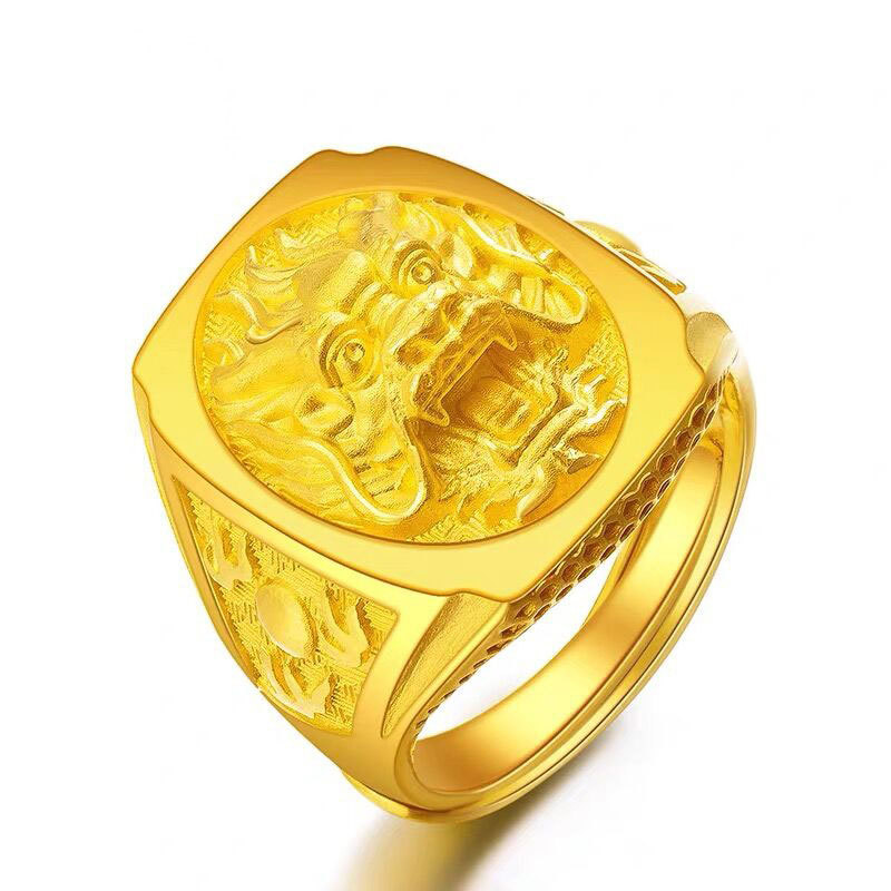 2020 Innovative Cross-border Powerful Dragon Head Ring, Vietnam Nansha Gold Jewelry, Brass Gold-plated men's Fine Ring