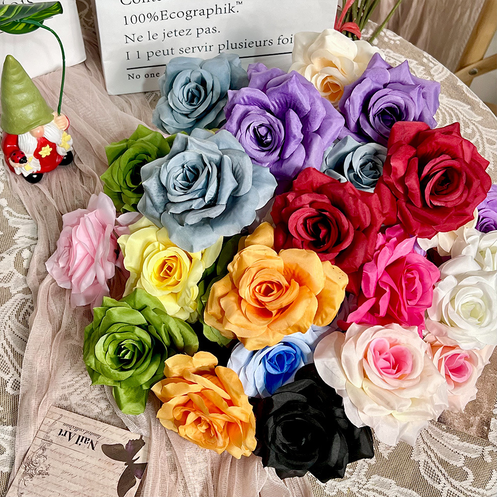 3头钻石玫瑰仿真假花束成品人造绢花婚庆地排用花塑料花婚礼布置