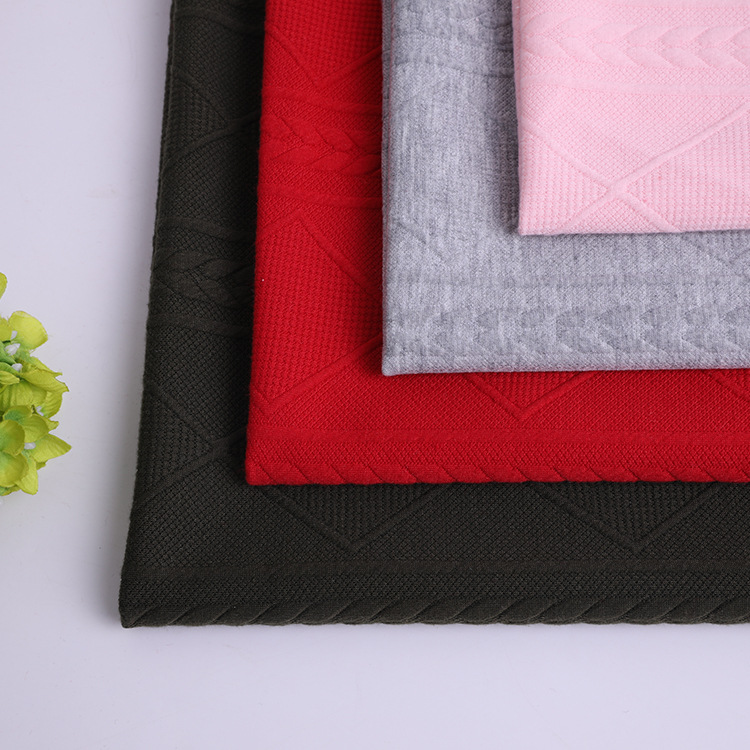 厂家直供现货针织提花婴童家纺面料 超柔服装全涤氨纶弹力纺织品