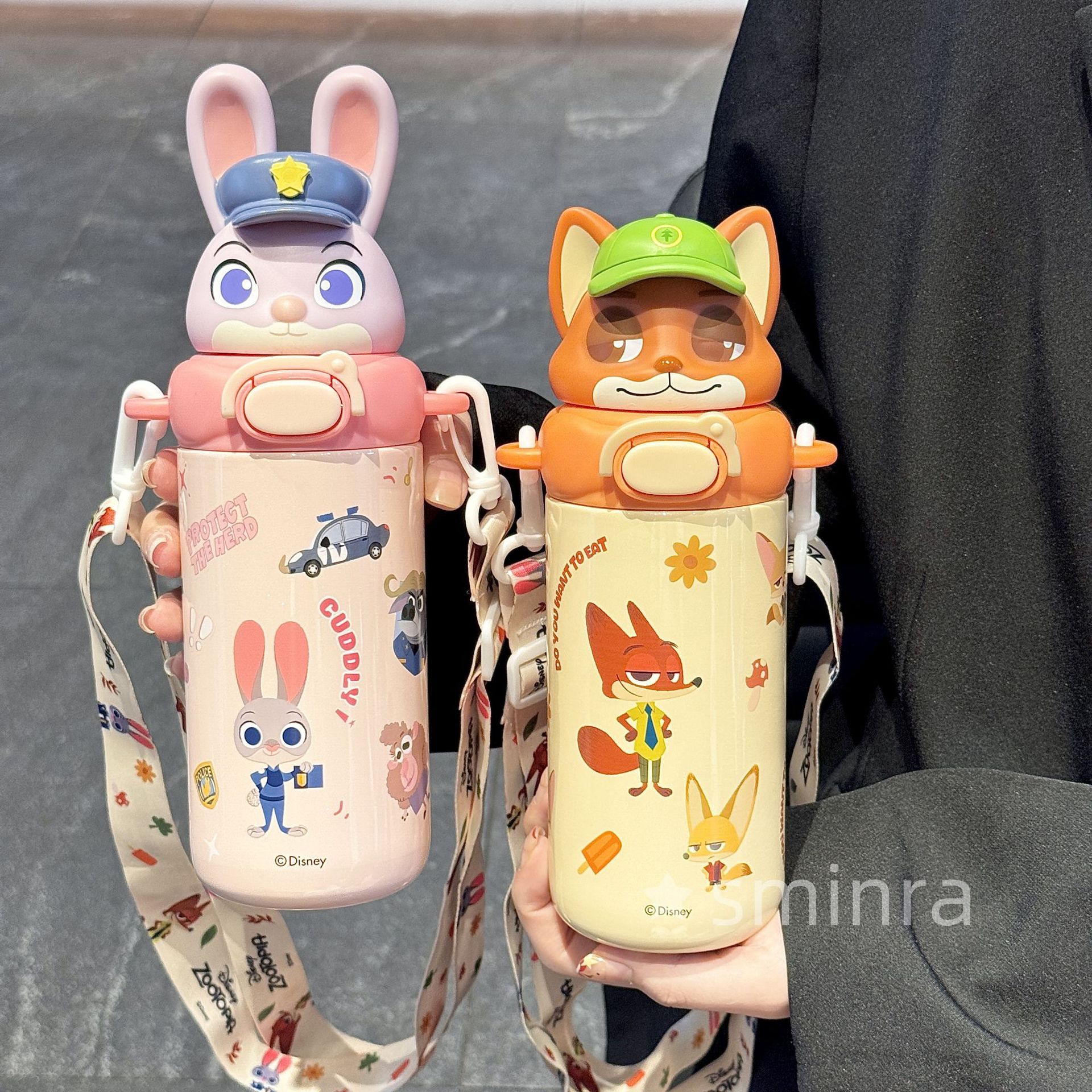 New Disney children's insulated cup, Judnick Stitch high appearance level water cup, student double-drinking straw cup