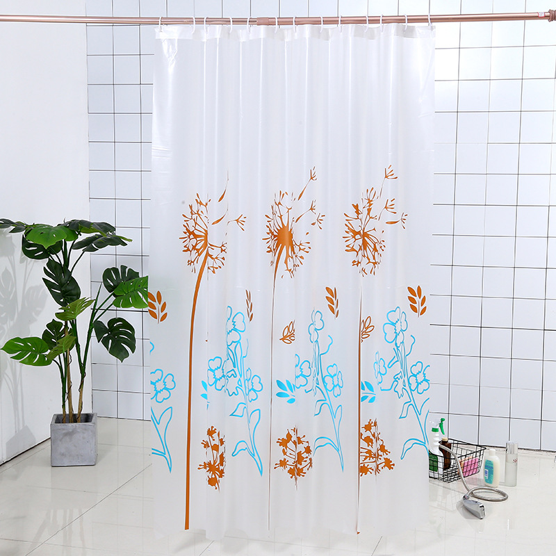 浴帘/透明浴帘/免打孔后门帘/折叠浴室隔断帘/跨境产品图