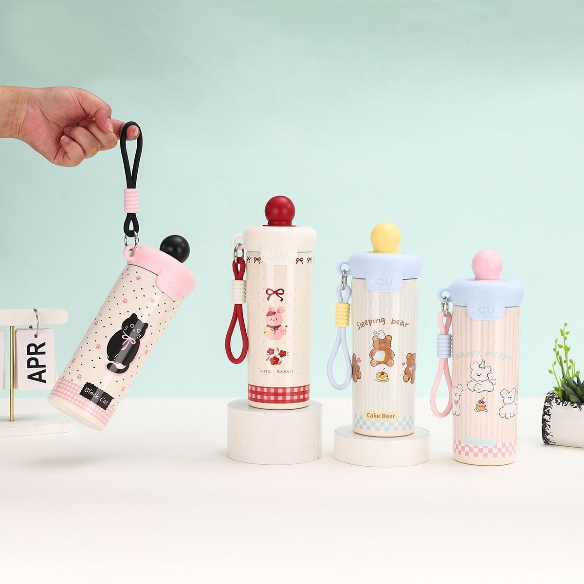 316可爱悬浮球保温杯高颜值水杯新款夏季保冰保冷外出礼品吸管杯