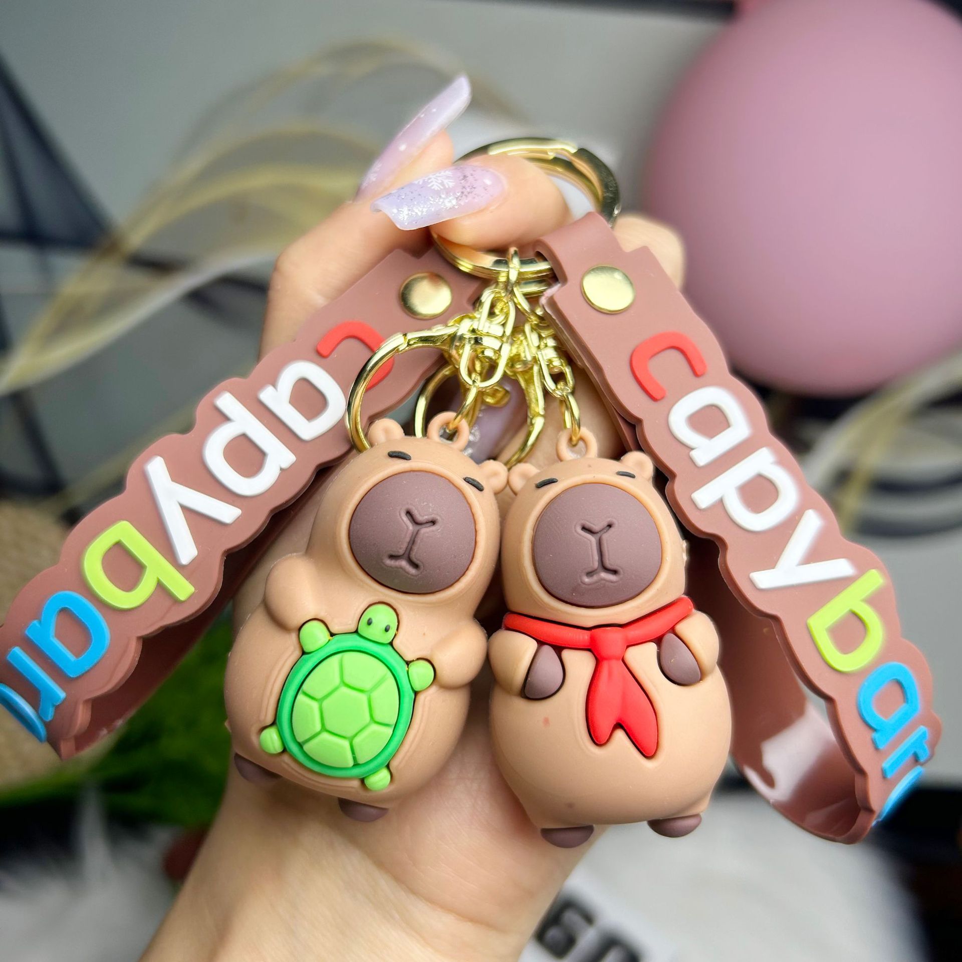 Popular Kapi Bala keychains, cute capybara 3D figurines, student bags, pendants, and small gifts for company events Application Scenario