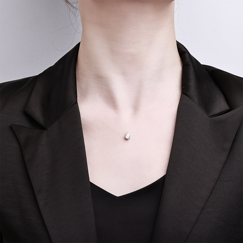 S925 sterling Silver Mermaid's Tear Necklace, a new bestseller in 2026, exudes a sense of high-end and invisible moissanite, the same as Sun Li's details Picture