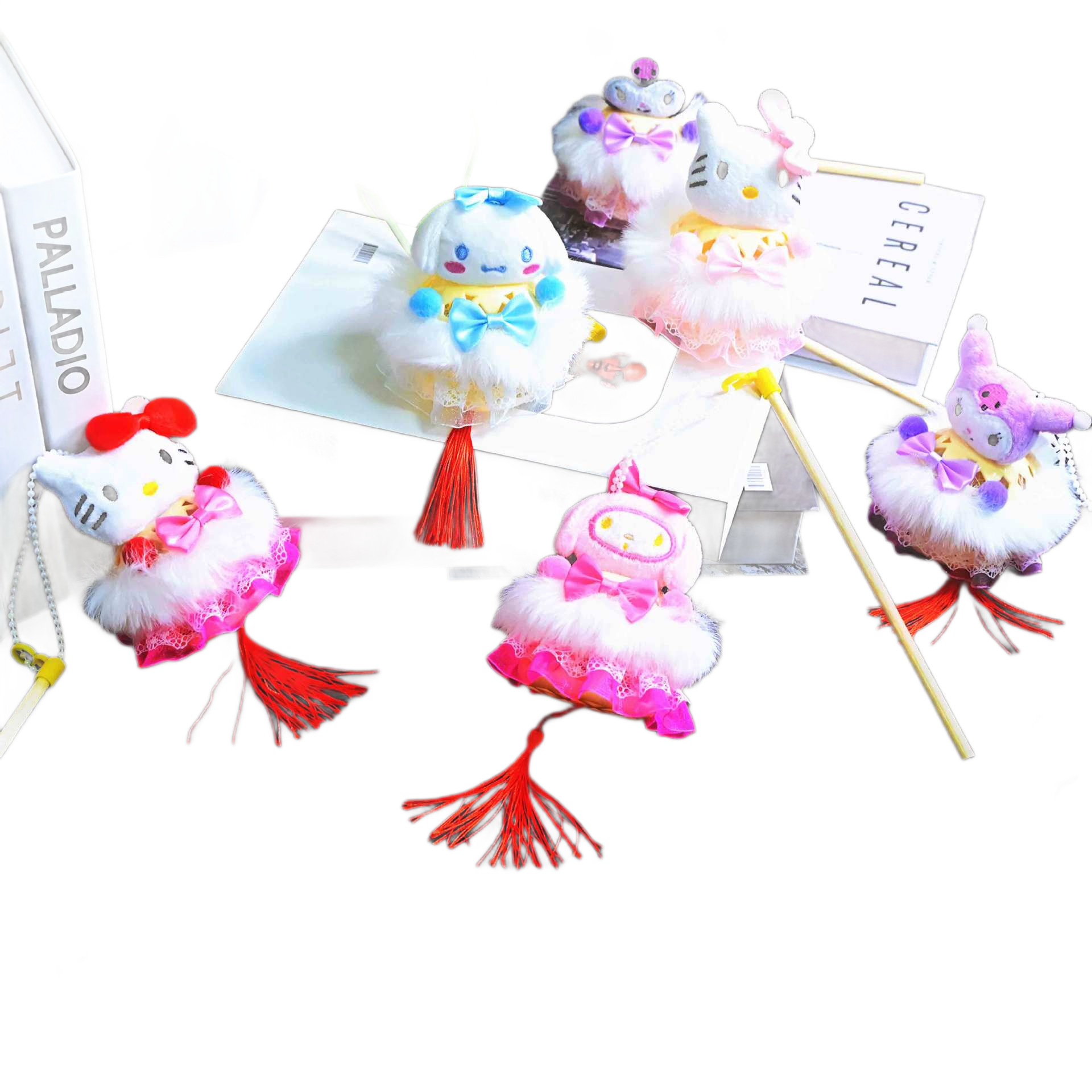 New rabbit lantern night market Mid-Autumn Festival illuminated small lanterns, bamboo weaving stalls, hand-held mini ancient-style children's lanterns Item Picture