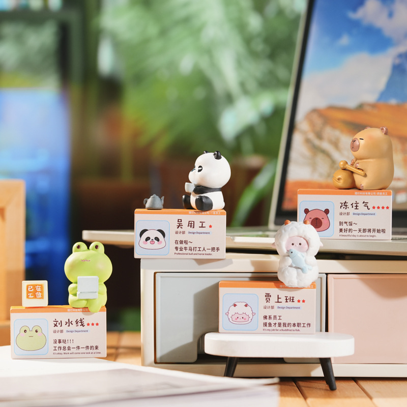 可爱小动物立牌办公室客厅家居桌面摆件解压树脂工艺品现货批发