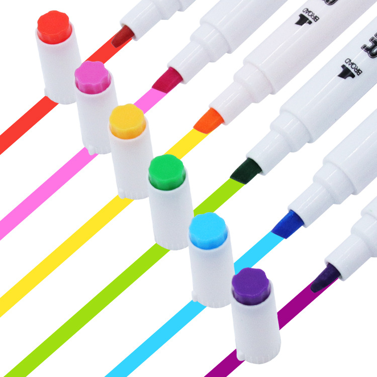 Yalong Cross-border 18-color double-pointed alcohol ink Marker, high-quality bucket smooth marker, office & School Specification image