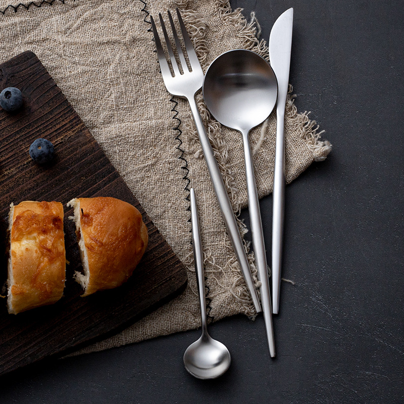 304不锈钢西餐刀叉勺葡萄牙餐具加厚不锈钢勺子高颜值牛排刀叉