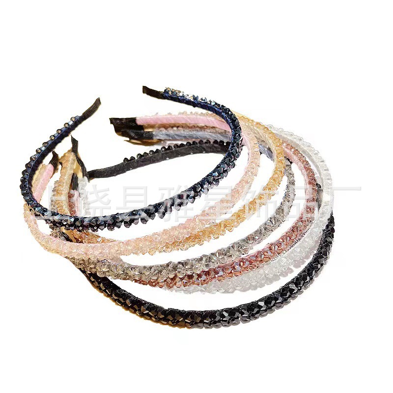 Korean style popular crystal hair bands, sweet face-washing hair clips, adult women's hair accessories, simple anti-slip and fashionable headbands wholesale Item Picture