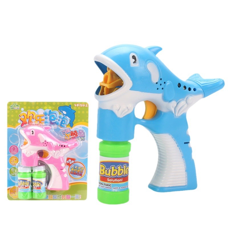 Large-sized music fully automatic dolphin bubble gun, children's electric bubble blowing machine, children's water gun, popular toy wholesale Item Picture