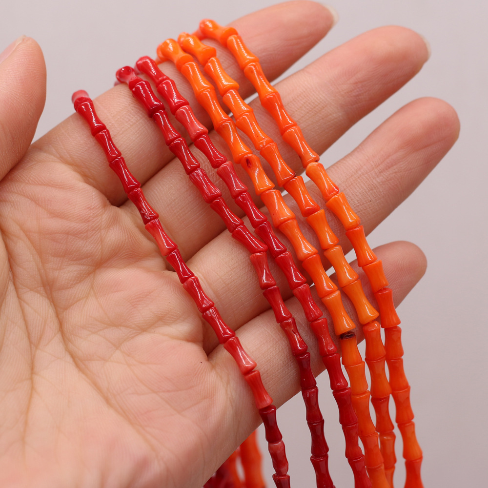 Synthetic coral beaded bamon-shaped DIY jewelry accessories, semi-finished necklaces, bracelets, handcrafted jewelry production and wholesale