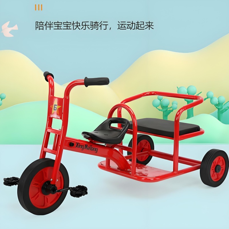 Cross-border kindergarten children's tricycle, early childhood education multi-person pedal tricycle, balance vehicle, one-piece consignment, factory direct sales Specification image