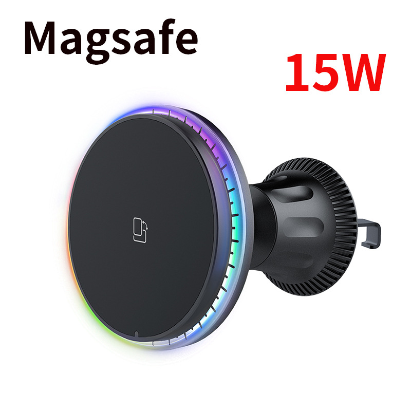 Magsafe磁吸车载无线充电器15W无线快充车载出风口吸盘导航支架H304