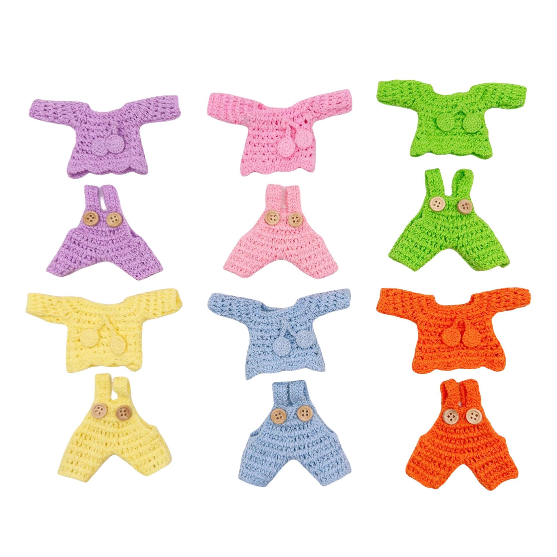 Hot-selling cotton doll clothes, knitted overalls, hand-crocheted Boss dog doll clothing, and creative outfit accessories Item Picture