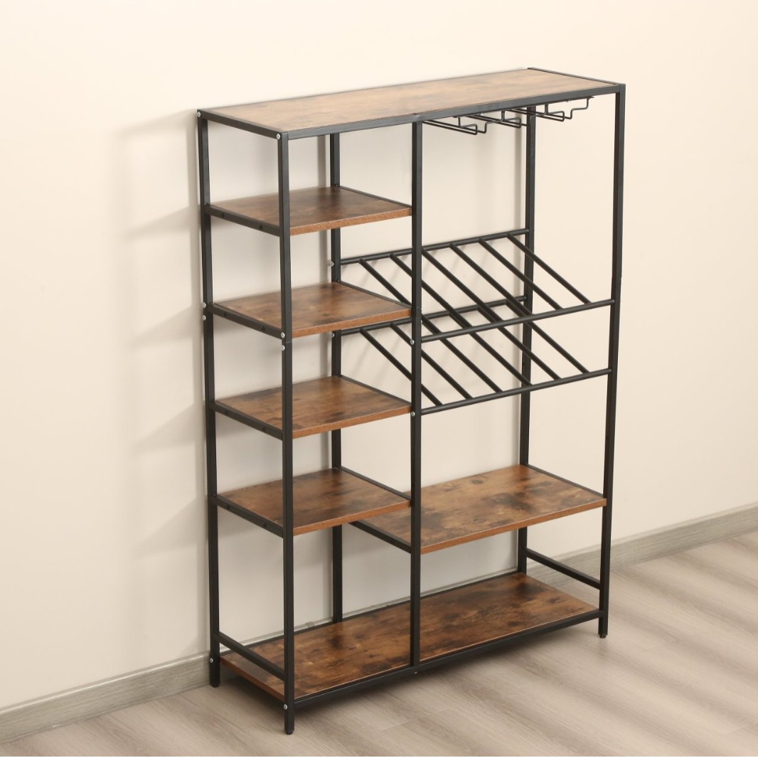 Floor-standing solid wood shelves, multi-layer storage racks, wine racks, open bookcases, bookshelves, living room display racks