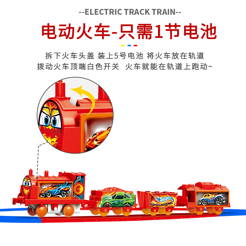 Small electric rail car, cross-border Ma rail car, children's toy car, educational street stall, best-selling New Year gift Specification image