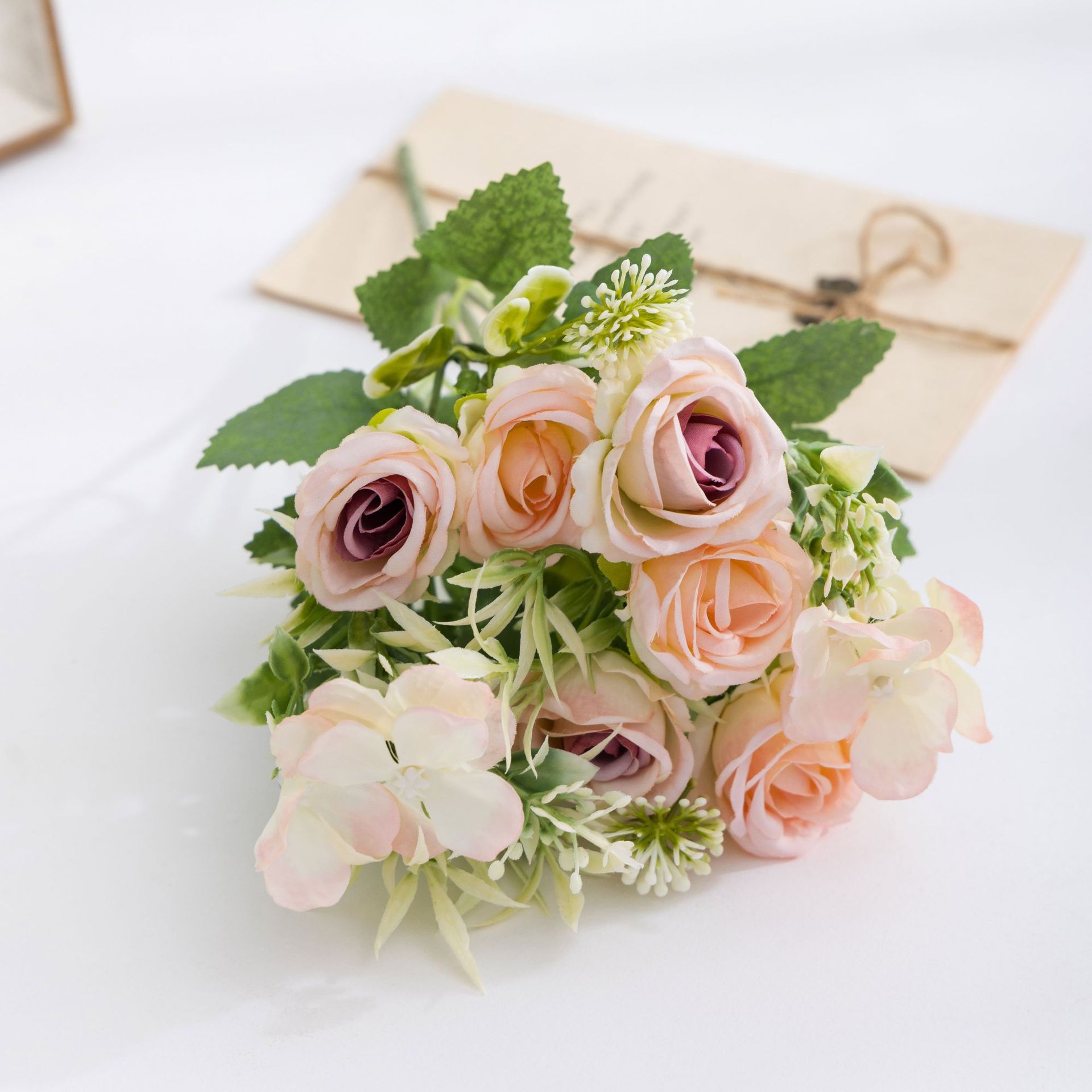 仿真碎冰蓝玫瑰绣球组合花束亚马逊跨境热卖家居装饰假花现货批发产品图