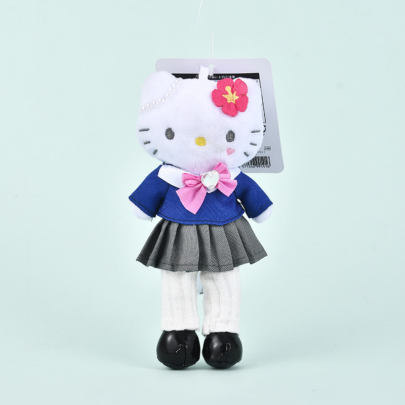 Sanrio's new Chanel-style cherry blossom pink long-legged kitty plush toy bag pendant cartoon details Picture