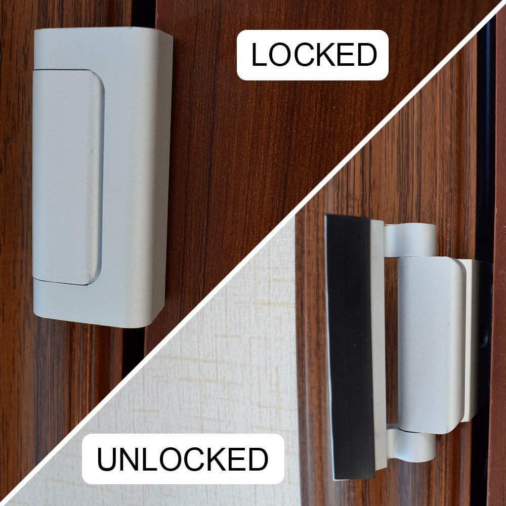 Home safety door lock, child safety door, reinforced lock with 3-inch anti-theft aluminum alloy hinge latch, night lock Specification image