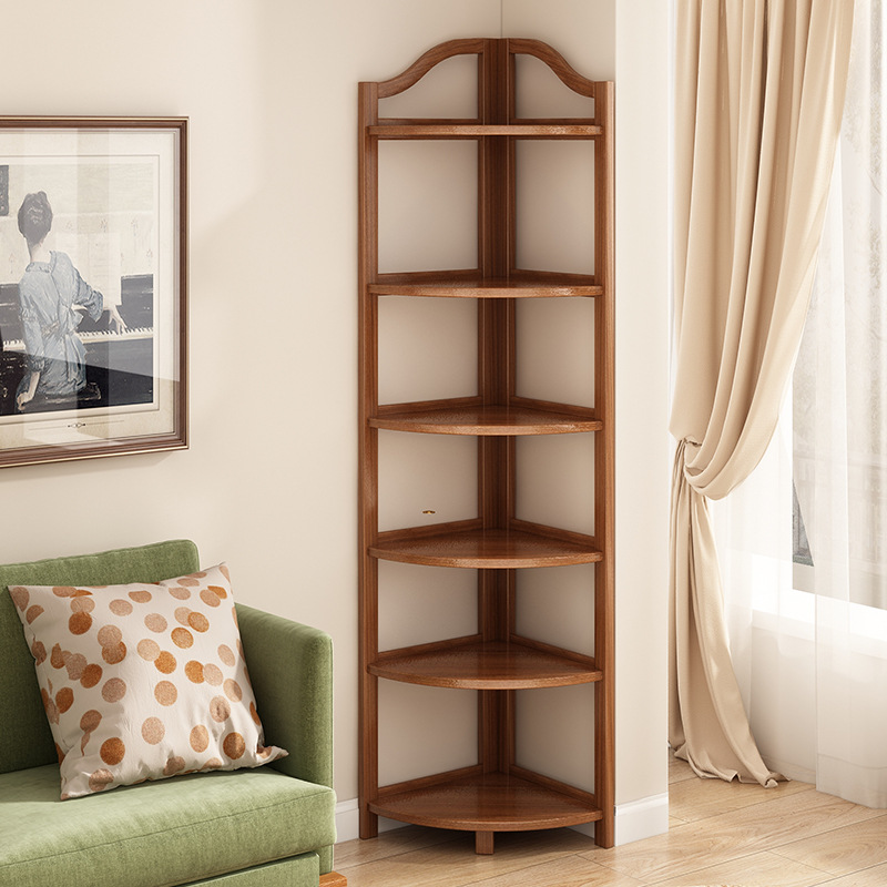 Corner cabinet shelf, triangular corner cabinet, indoor rack, modern and simple household storage rack, living room floor-standing model Application Scenario
